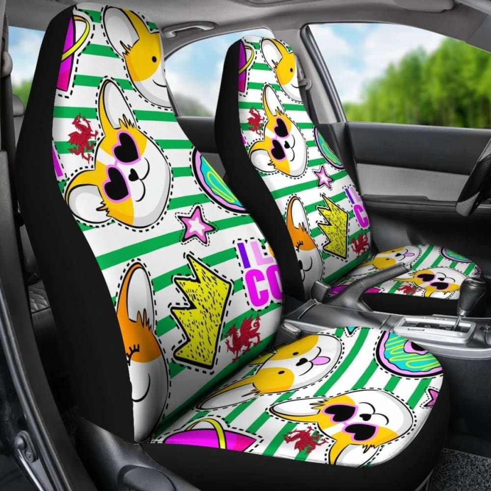 Celtic Car Seat Covers - Wales Corgi So Cute -