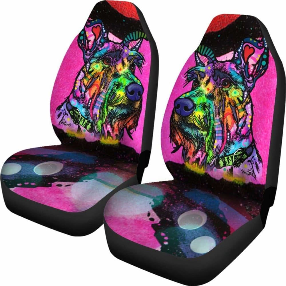 Schnauzer Design Car Seat Covers Colorful Back