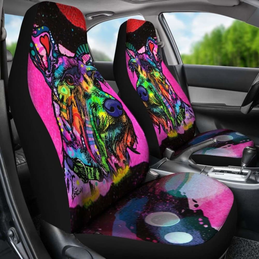 Schnauzer Design Car Seat Covers Colorful Back