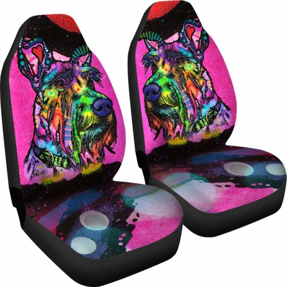 Schnauzer Design Car Seat Covers Colorful Back