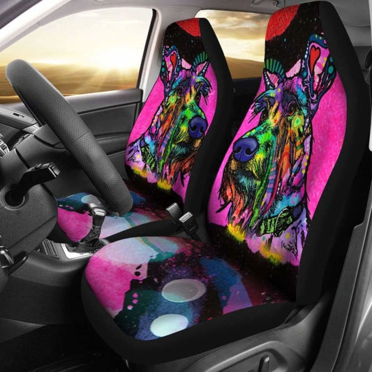 Schnauzer Design Car Seat Covers Colorful Back