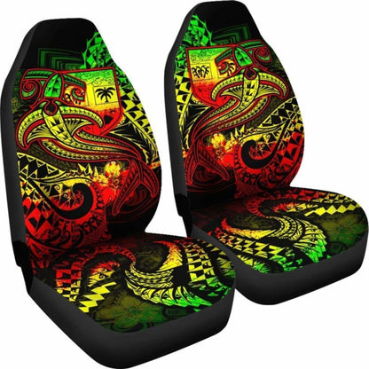 Fiji Car Seat Covers - Reggae Shark Polynesian Tattoo -