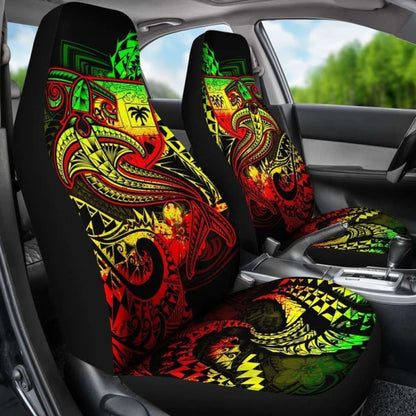 Fiji Car Seat Covers - Reggae Shark Polynesian Tattoo -