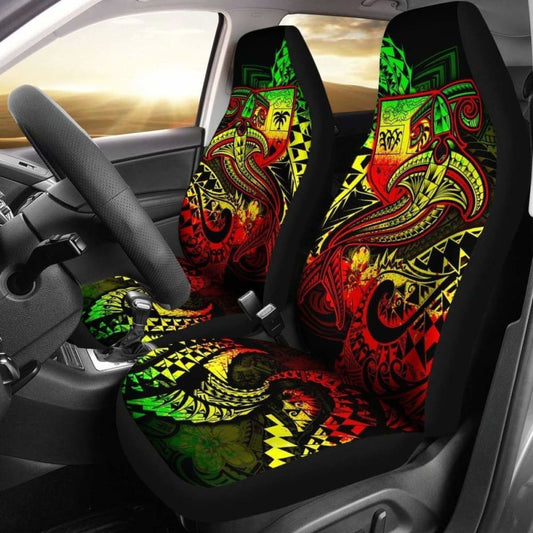 Fiji Car Seat Covers - Reggae Shark Polynesian Tattoo -
