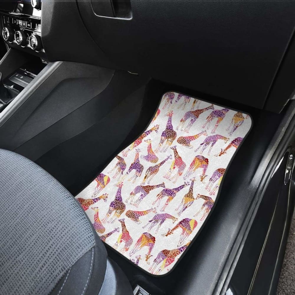 Giraffe Pattern Print Design  Front And Back Car Mats