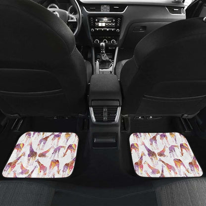 Giraffe Pattern Print Design  Front And Back Car Mats