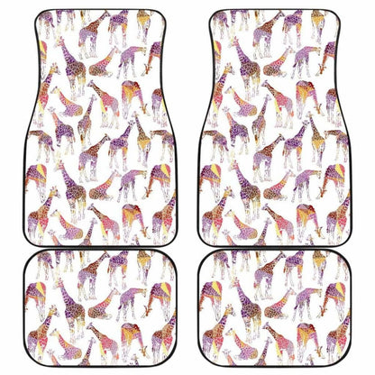 Giraffe Pattern Print Design  Front And Back Car Mats