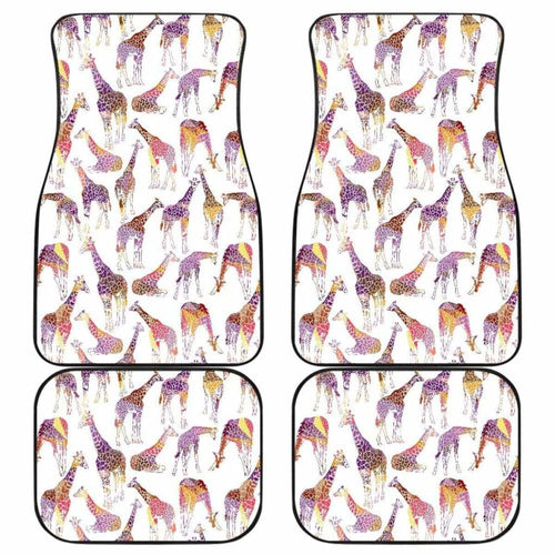 Giraffe Pattern Print Design  Front And Back Car Mats