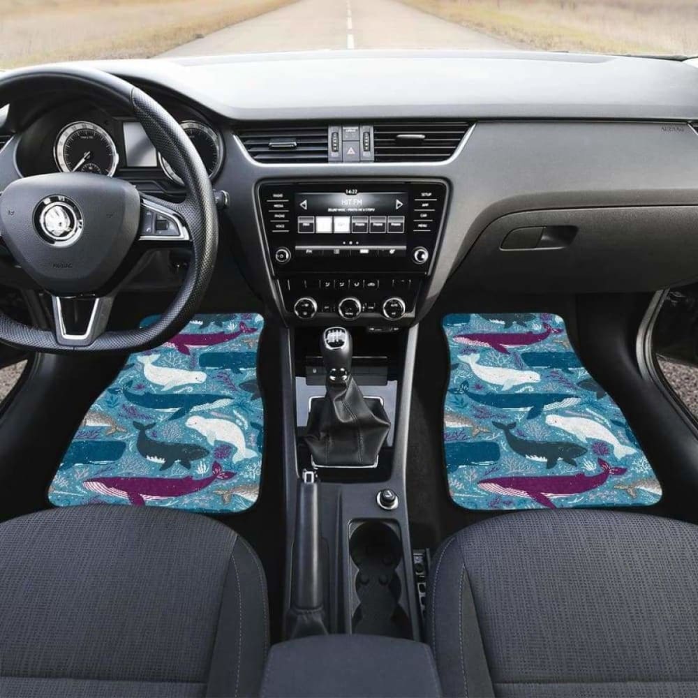 Whale Design Pattern Front And Back Car Mats