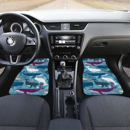 Whale Design Pattern Front And Back Car Mats