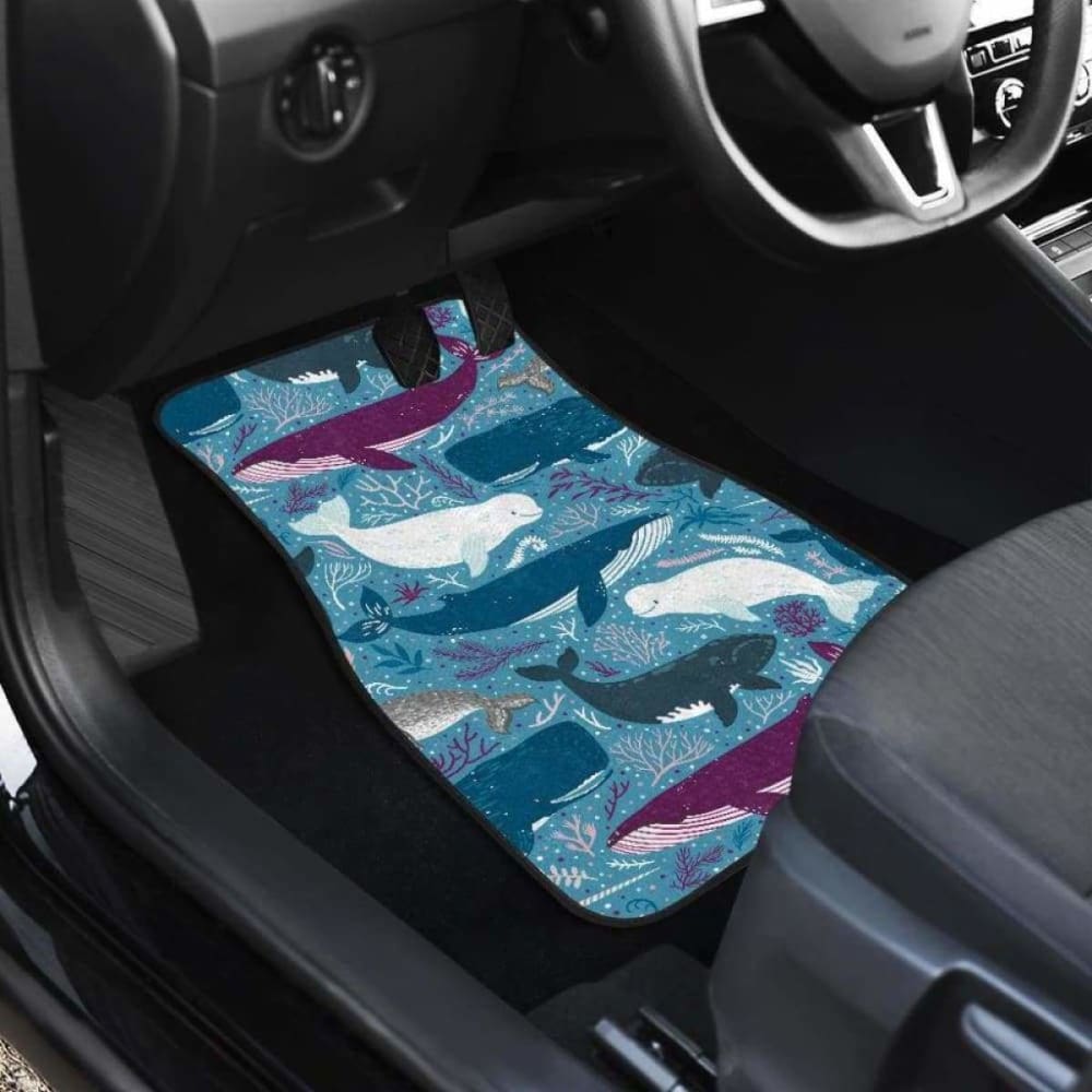 Whale Design Pattern Front And Back Car Mats