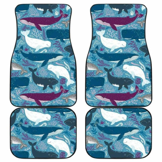 Whale Design Pattern Front And Back Car Mats