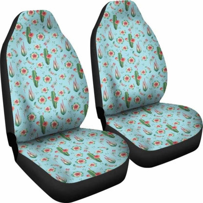 Blue With Cactus Car Seat Covers