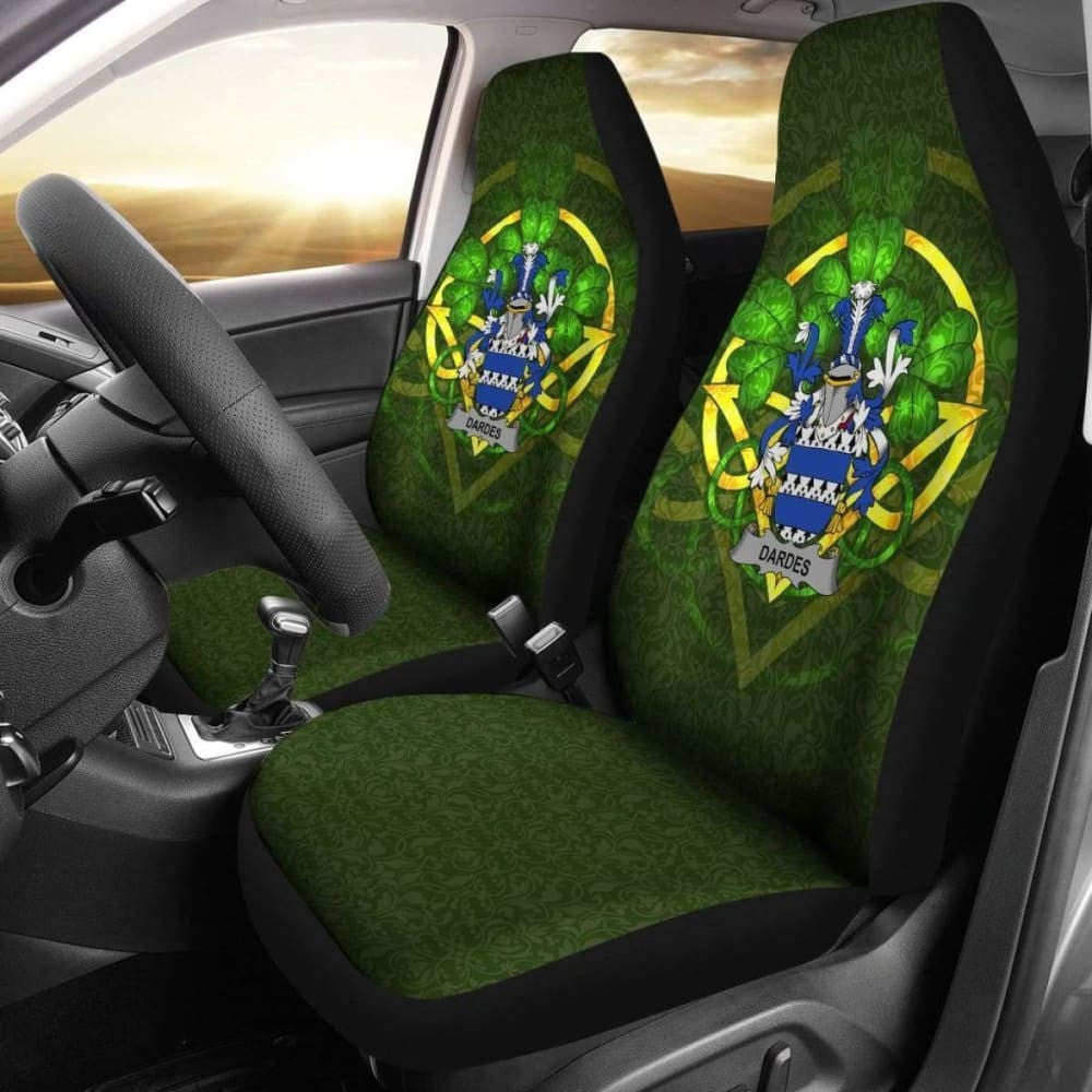 Dardes Or Dardis \bIreland Car Seat Cover Celtic Shamrock ( Set Of Two)