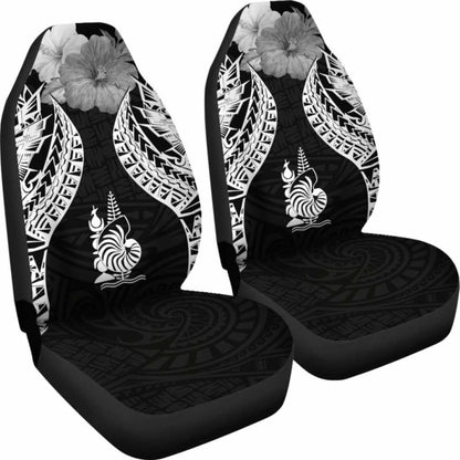 New Caledonia Polynesian Car Seat Covers Pride Seal And Hibiscus Black -