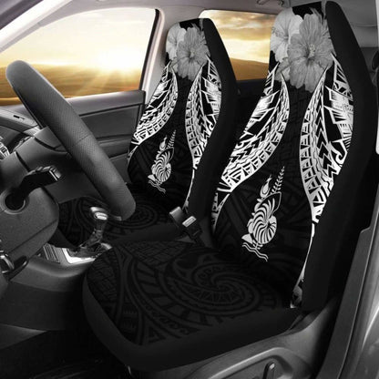 New Caledonia Polynesian Car Seat Covers Pride Seal And Hibiscus Black -