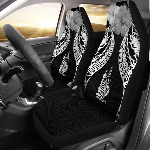New Caledonia Polynesian Car Seat Covers Pride Seal And Hibiscus Black -