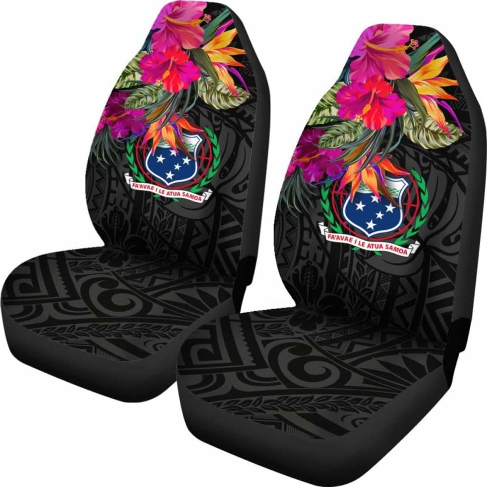 Samoa Car Seat Covers - Polynesian Hibiscus Pattern -