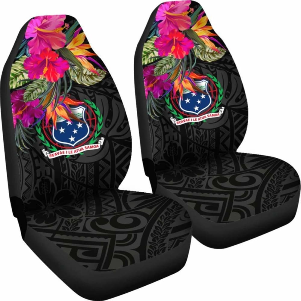 Samoa Car Seat Covers - Polynesian Hibiscus Pattern -
