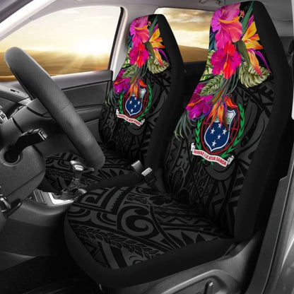 Samoa Car Seat Covers - Polynesian Hibiscus Pattern -
