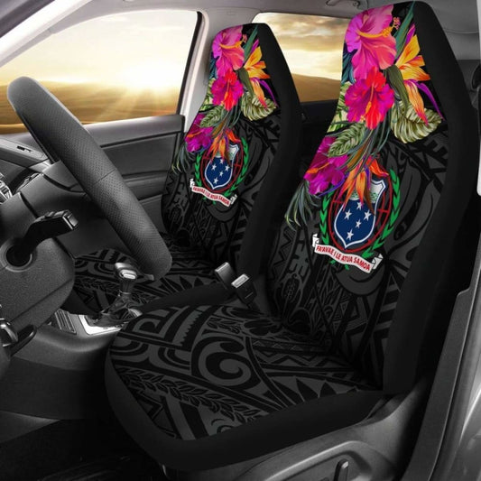 Samoa Car Seat Covers - Polynesian Hibiscus Pattern -