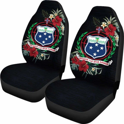 Samoa Car Seat Covers - Samoa Coat Of Arms Hibiscus -