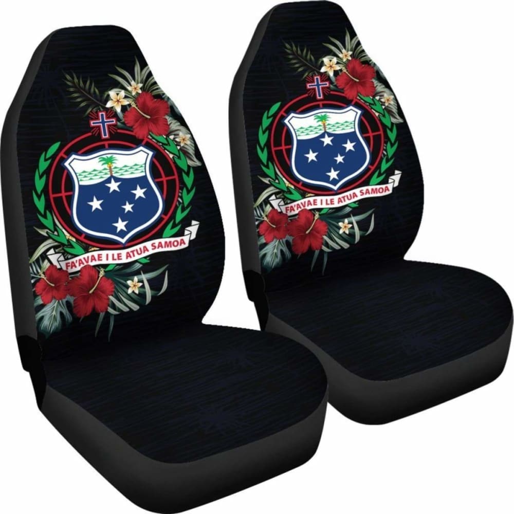 Samoa Car Seat Covers - Samoa Coat Of Arms Hibiscus -