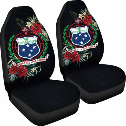Samoa Car Seat Covers - Samoa Coat Of Arms Hibiscus -