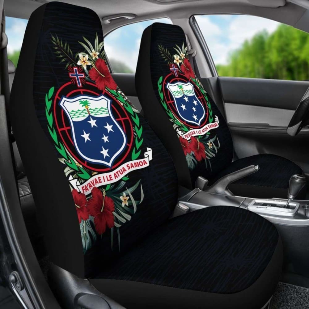 Samoa Car Seat Covers - Samoa Coat Of Arms Hibiscus -