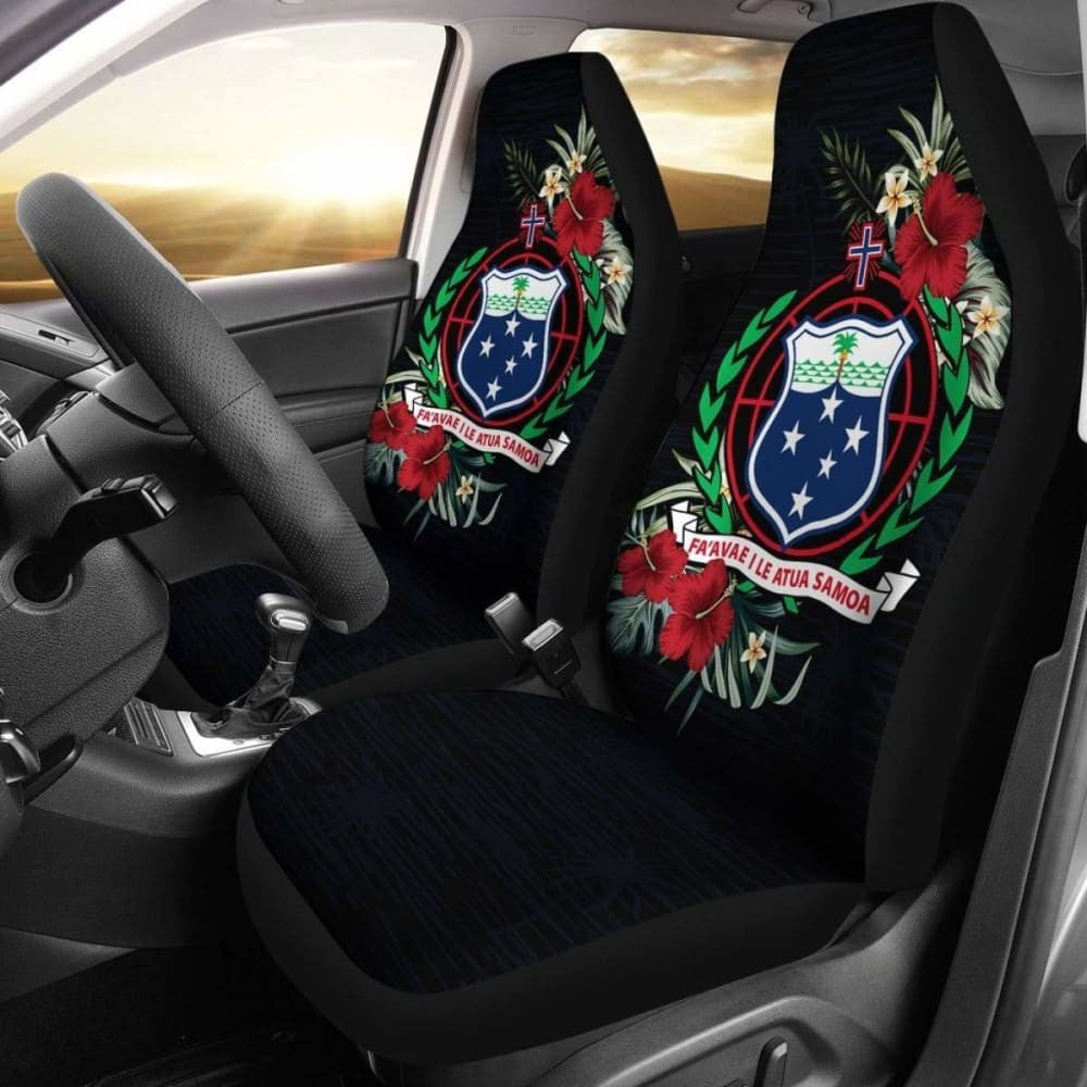 Samoa Car Seat Covers - Samoa Coat Of Arms Hibiscus -