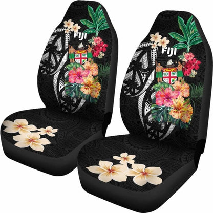 Fiji Car Seat Covers Coat Of Arms Polynesian With Hibiscus-