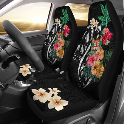 Fiji Car Seat Covers Coat Of Arms Polynesian With Hibiscus-