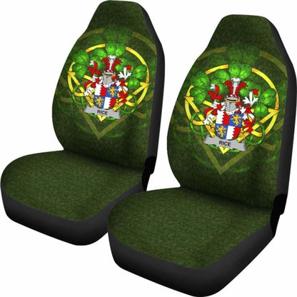 Rice \bIreland Car Seat Cover Celtic Shamrock ( Set Of Two)