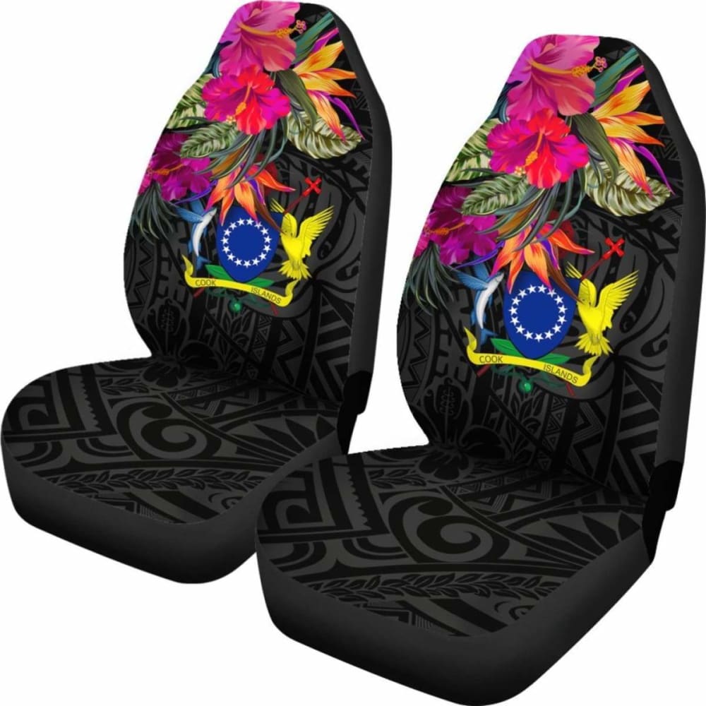 Cook Islands Car Seat Covers - Polynesian Hibiscus Pattern -