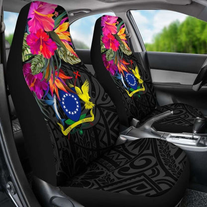 Cook Islands Car Seat Covers - Polynesian Hibiscus Pattern -
