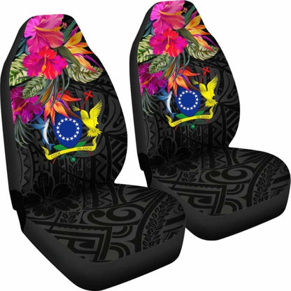 Cook Islands Car Seat Covers - Polynesian Hibiscus Pattern -