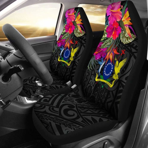 Cook Islands Car Seat Covers - Polynesian Hibiscus Pattern -