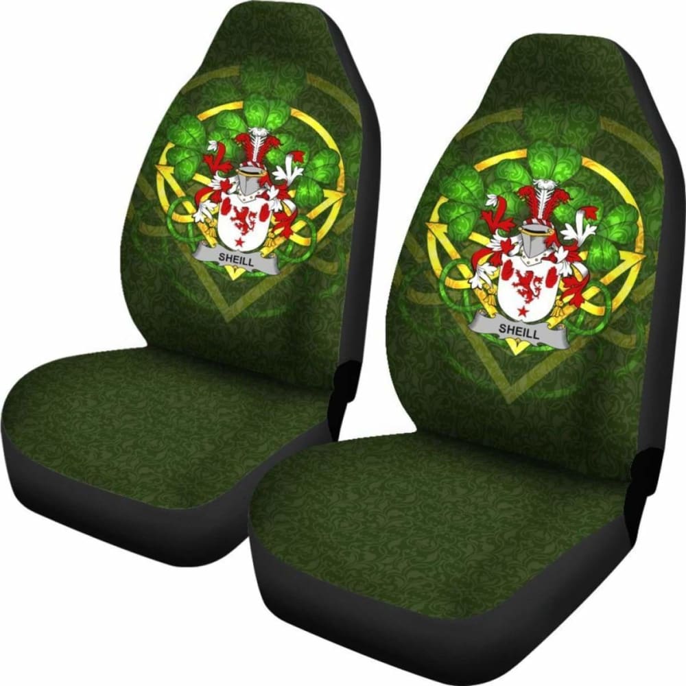 Sheill Or O'Sheil \bIreland Car Seat Cover Celtic Shamrock ( Set Of Two)