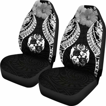 Tonga Polynesian Car Seat Covers Pride Seal And Hibiscus Black -