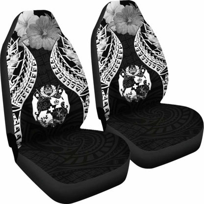 Tonga Polynesian Car Seat Covers Pride Seal And Hibiscus Black -