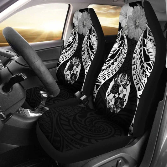 Tonga Polynesian Car Seat Covers Pride Seal And Hibiscus Black -