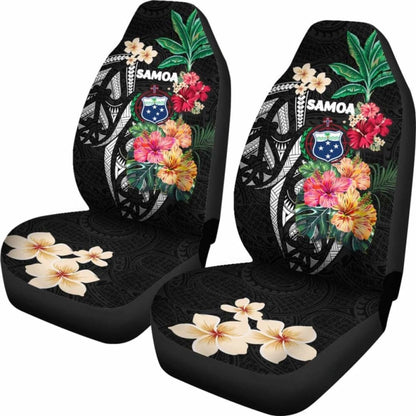 Samoa Car Seat Covers Coat Of Arms Polynesian With Hibiscus