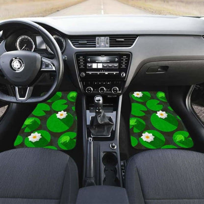 Frog Waterlily Pattern Front And Back Car Mats