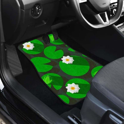 Frog Waterlily Pattern Front And Back Car Mats