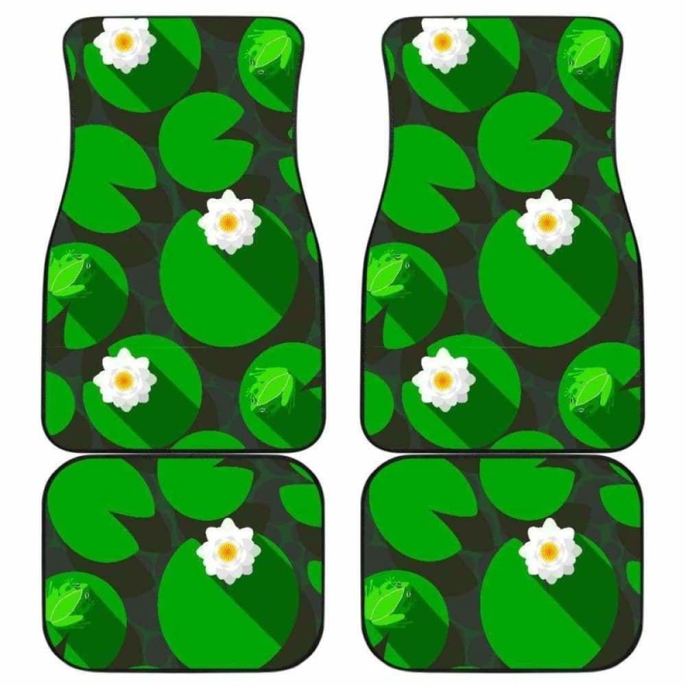 Frog Waterlily Pattern Front And Back Car Mats