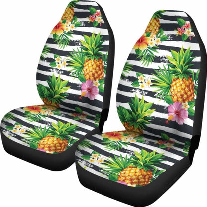 Pineapple And Hibiscus Symbol Car Seat Covers -