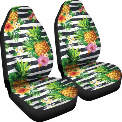 Pineapple And Hibiscus Symbol Car Seat Covers -