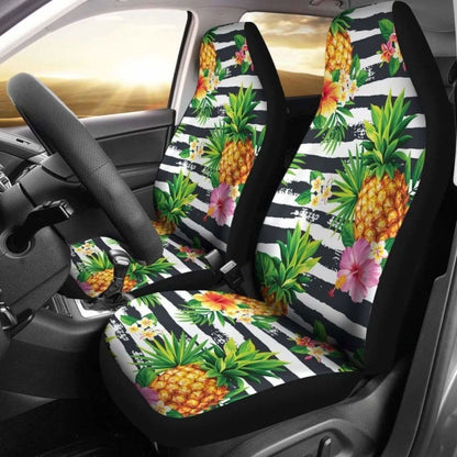 Pineapple And Hibiscus Symbol Car Seat Covers -