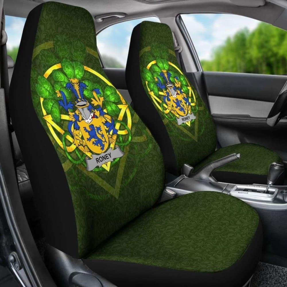 Roney Or O'Rooney \bIreland Car Seat Cover Celtic Shamrock ( Set Of Two)