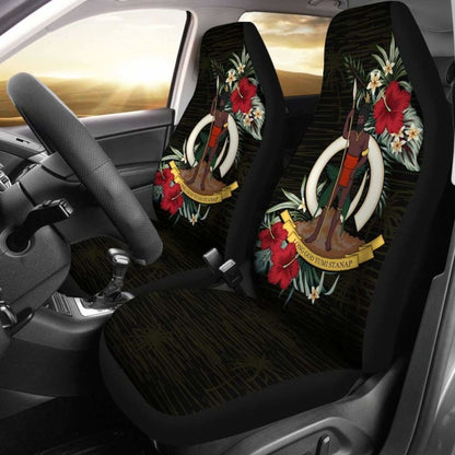 Vanuatu Car Seat Covers - Vanuatu Coat Of Arms Hibiscus -